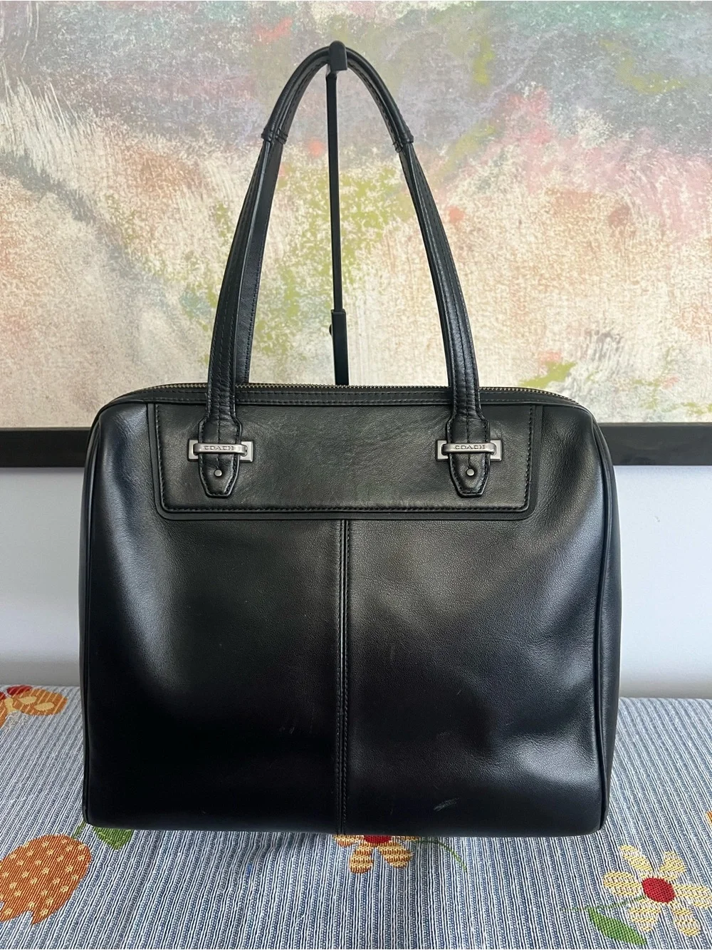 Coach 2014 Taylor Wool/Croc Bowler Satchel.